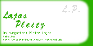 lajos pleitz business card